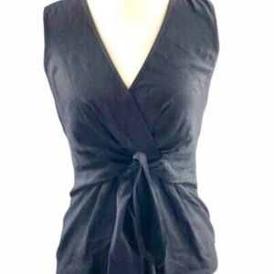 Theory Black V-Neck Sleeveless Blouse